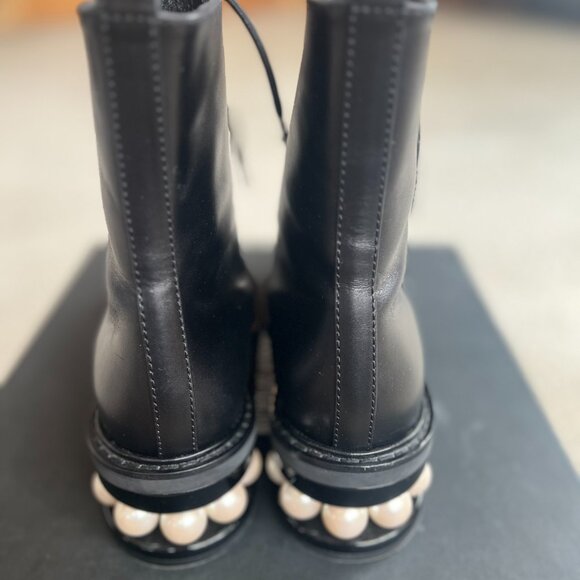 NICHOLAS KIRKWOOD CASATI EMBELLISHED LEATHER ANKLE BOOTS - Picture 6 of 15